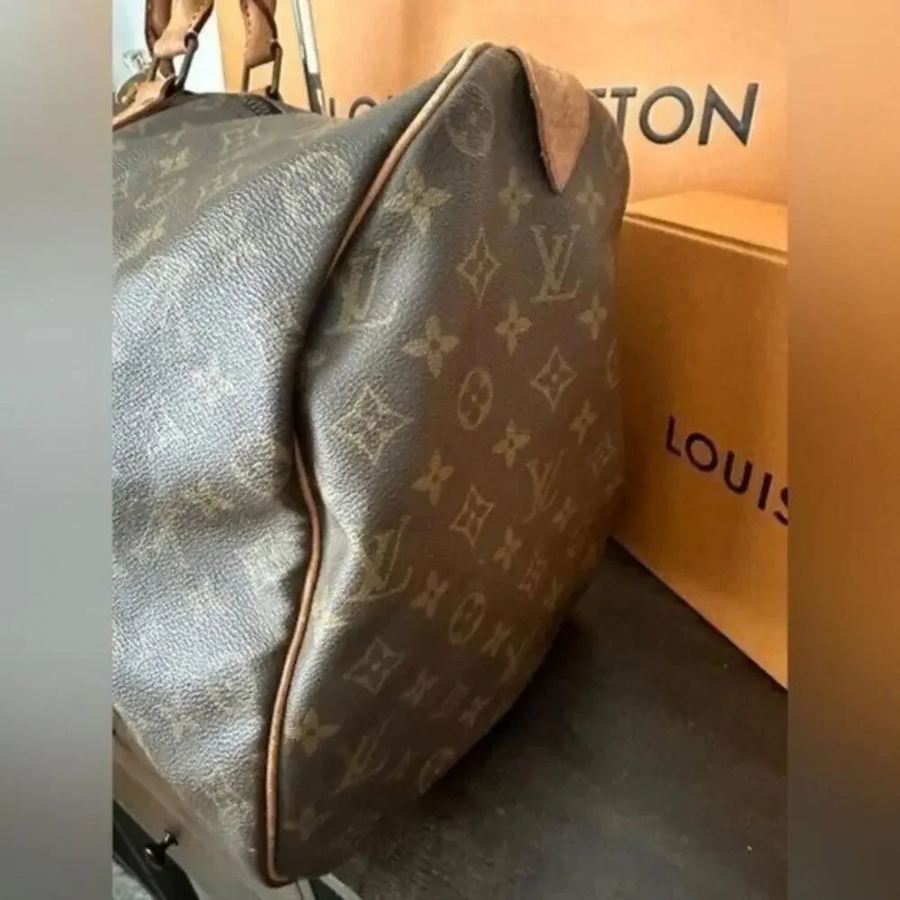 Louis Vuitton Monogram Keepall 50 Boston Duffle w/ Lock, Luggage Tag & Dust Bag